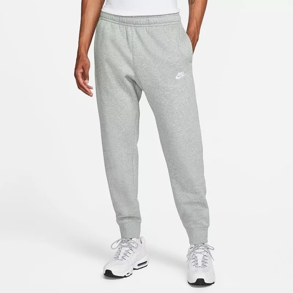 Nike Mens 2XL Heather Gray Fleece Logo Standard Fit Tapered Leg Jogger Pants NWT